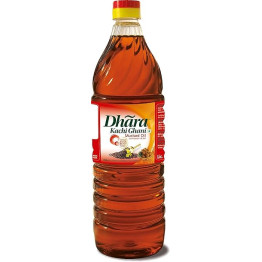 Dhara Kachi Ghani Mustard Oil Bottle, 1L